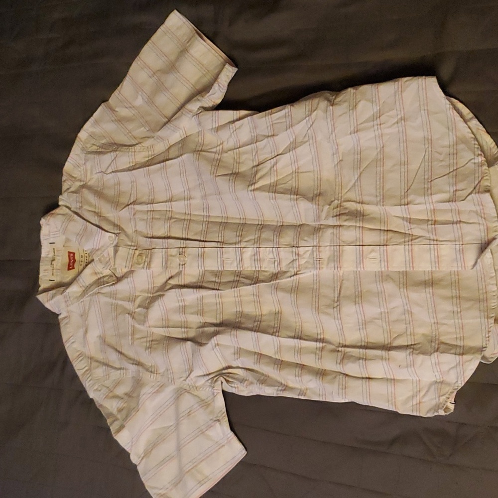 LEVI'S multi-colored striped s/s button up (S)